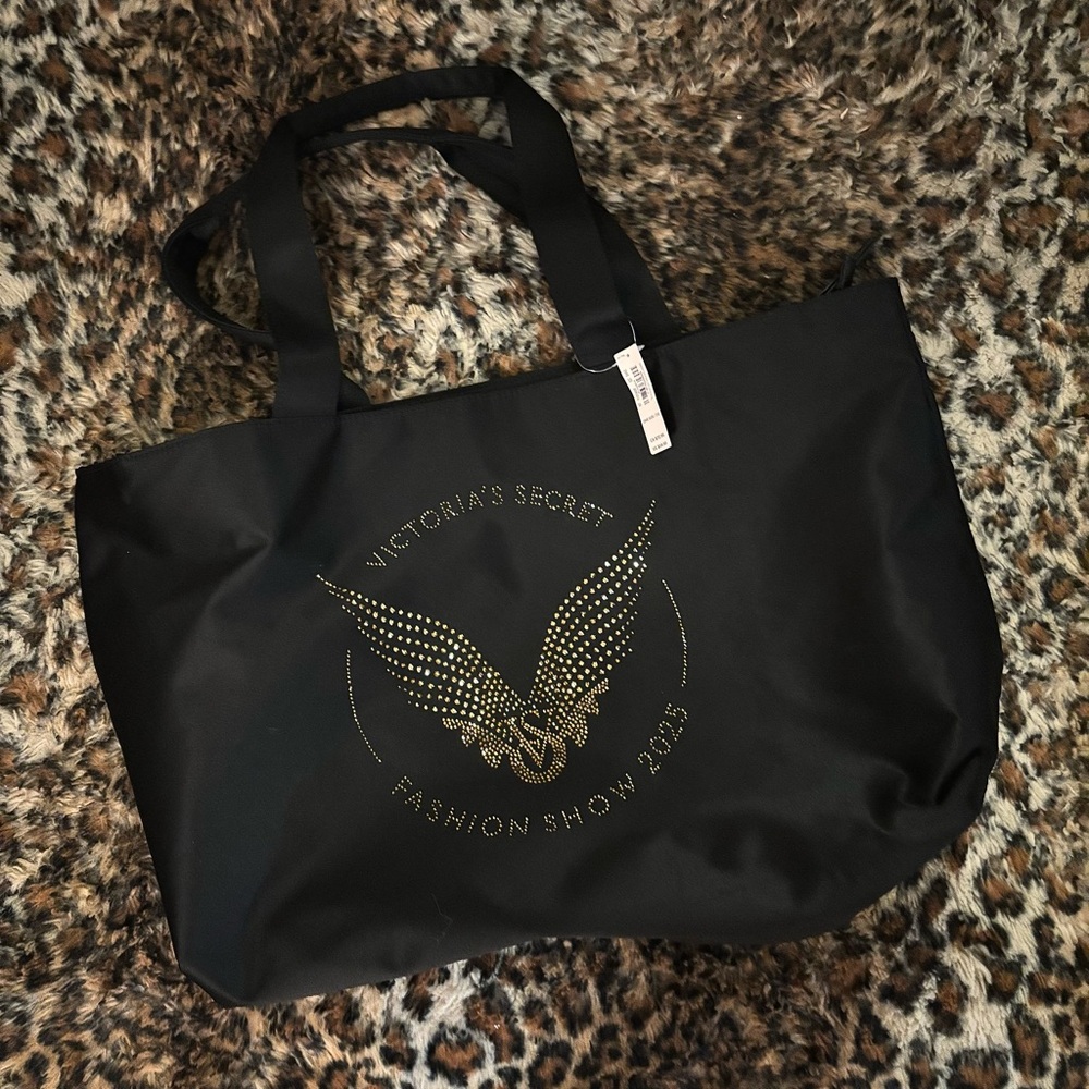 Victoria's Secret Black and Gold Tote Bag